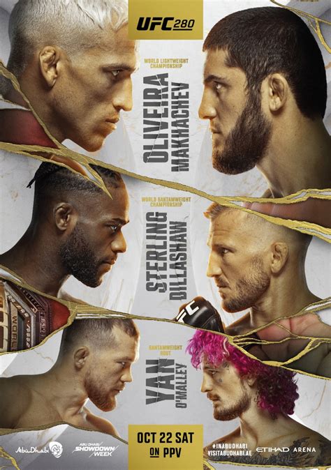 UFC 280 Fight Card: Charles Oliveira vs. Islam Makhachev .